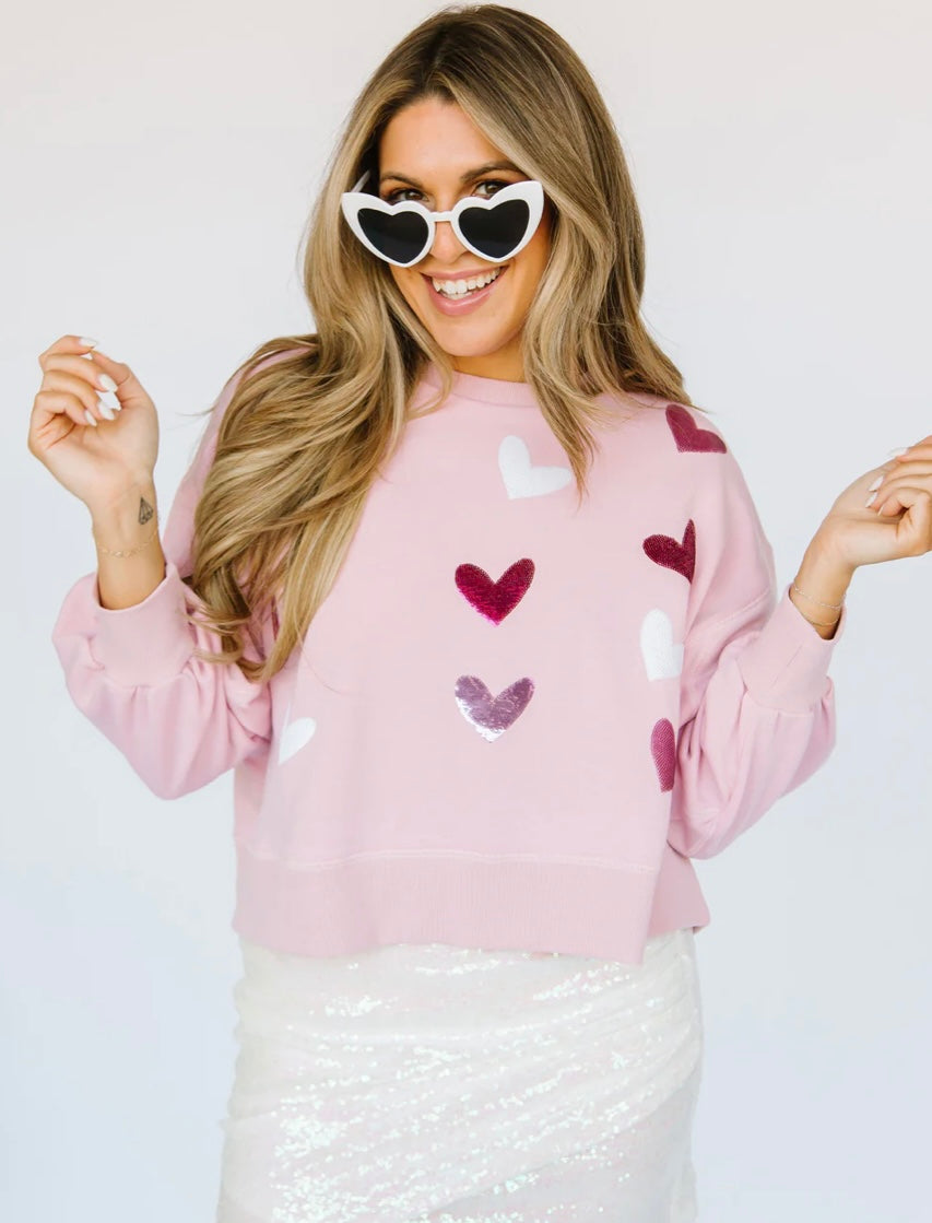 Sequin Heart Sweatshirt