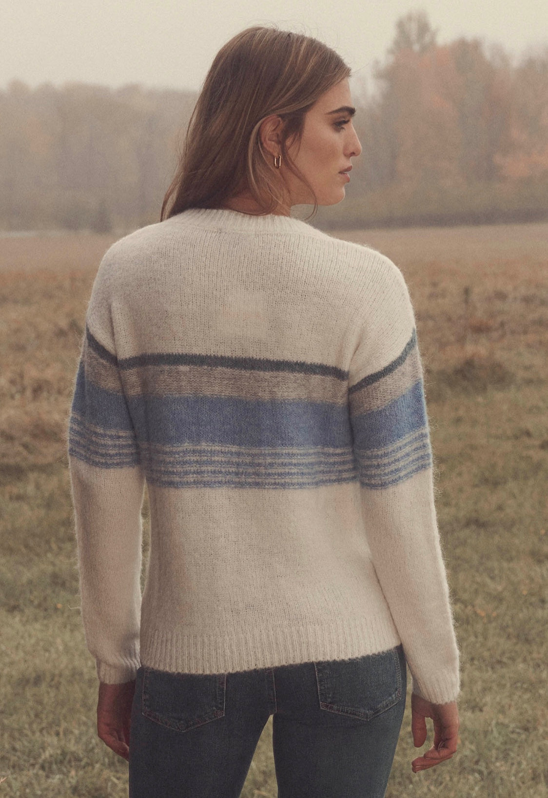 Blue Sunset Stripes Sweater