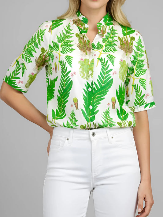 White Fern Short Sleeve Blouse