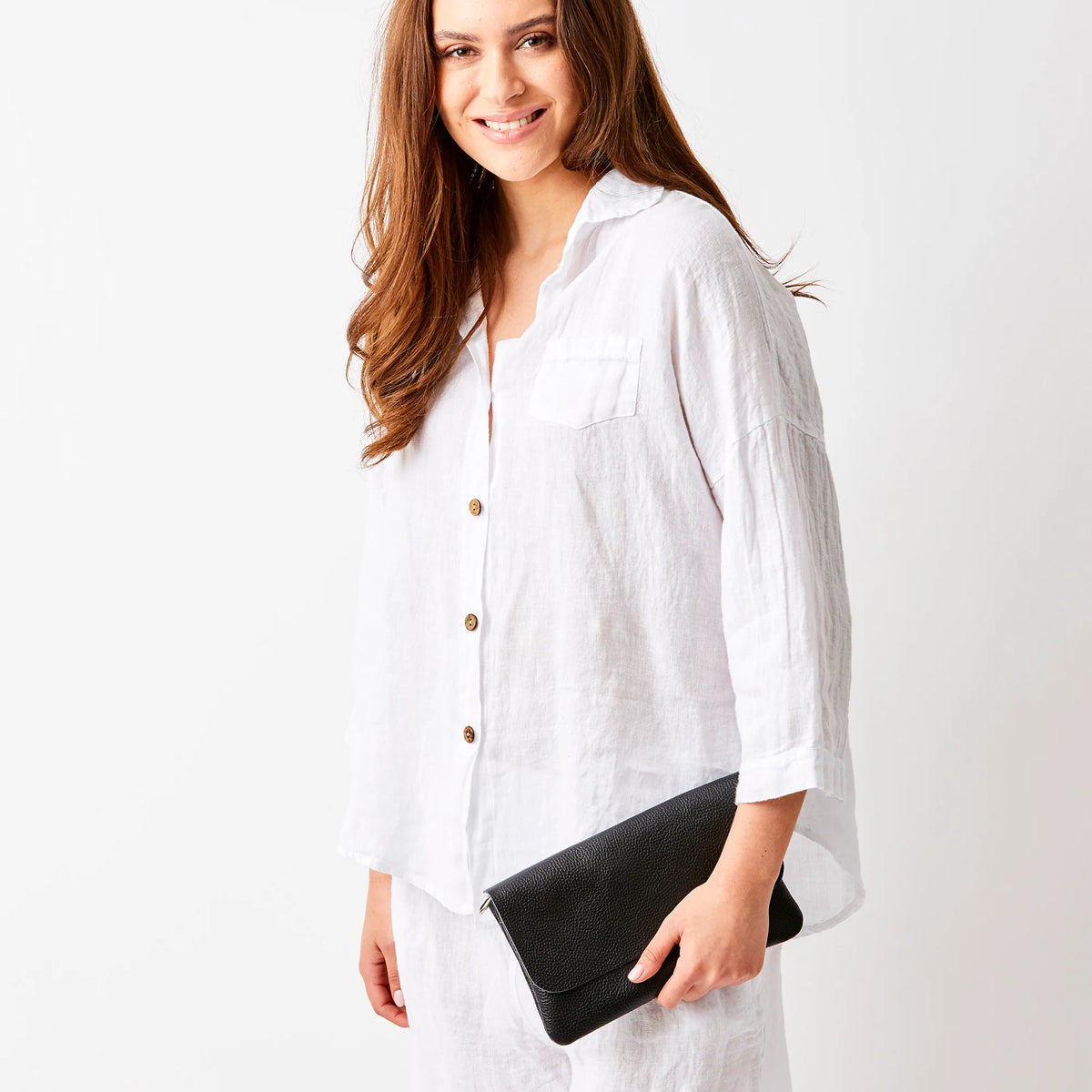 Leather Metallic Handbag