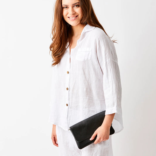 Leather Metallic Handbag