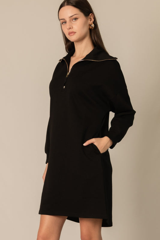 Modal Quarter Zip Up Dress