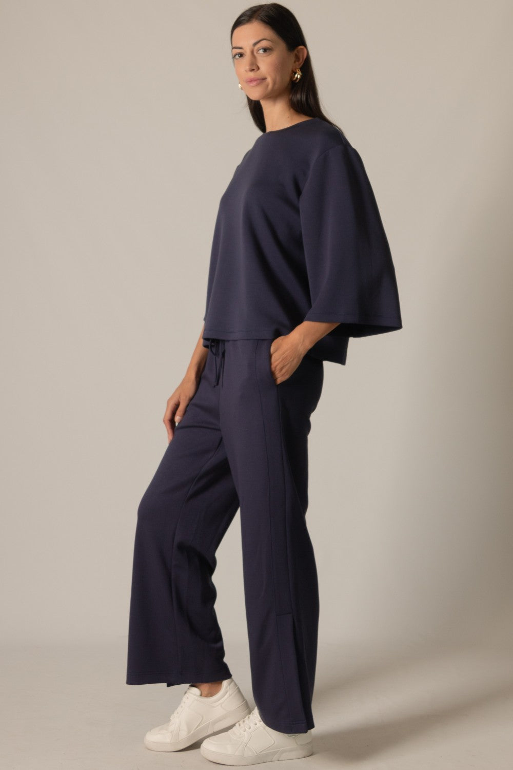 Modal Side Binding Wide Leg Pants