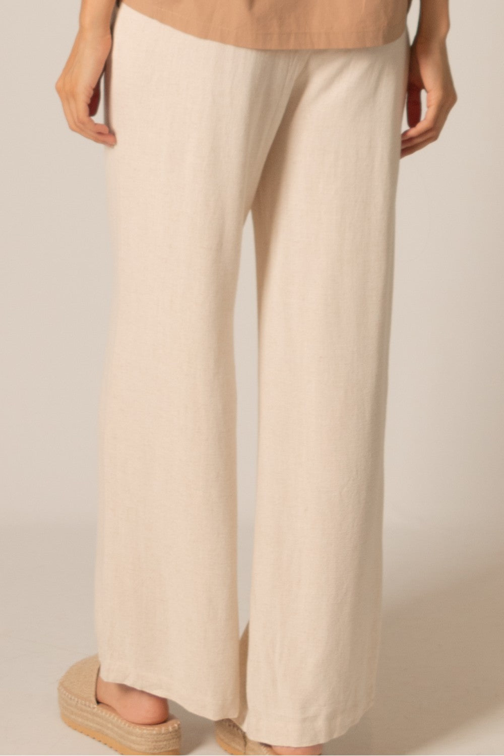 Wide Leg Pants with Waist Drawstring