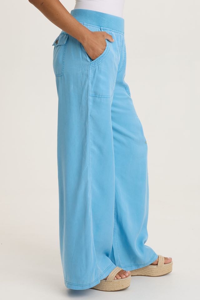 Embroidered Dacia Wide Leg Pant