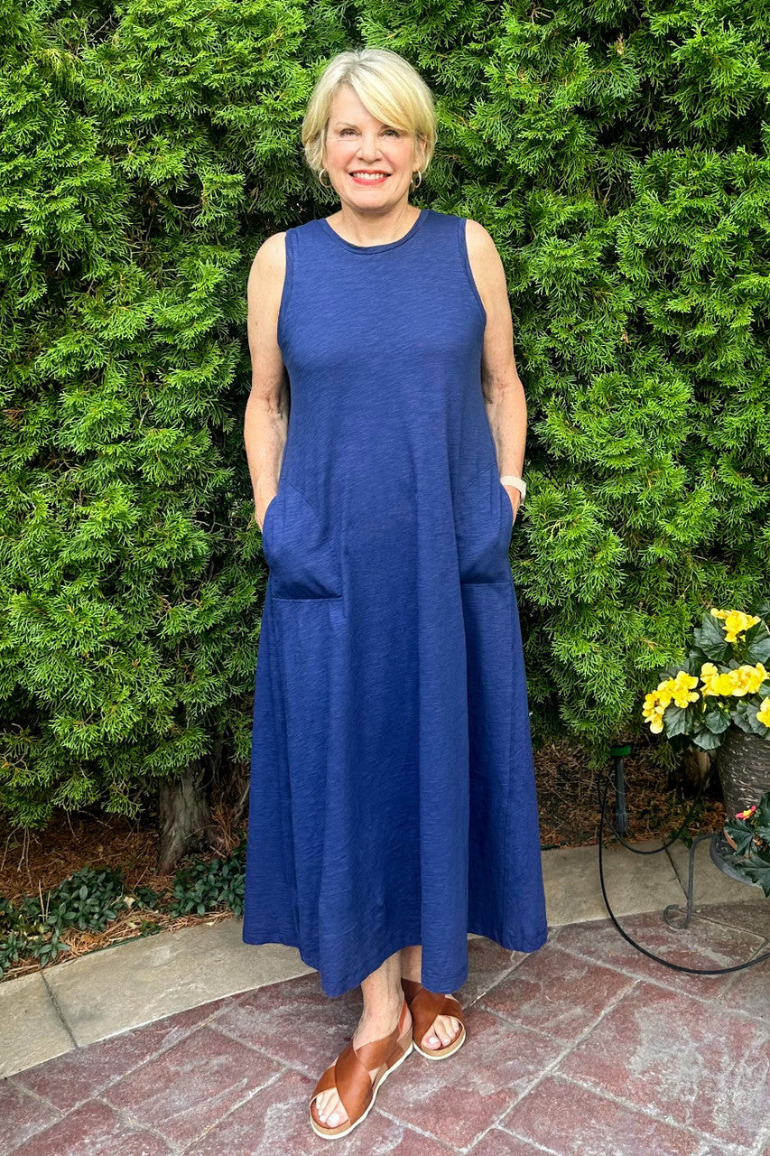 Slub Maxi Dress with Pockets