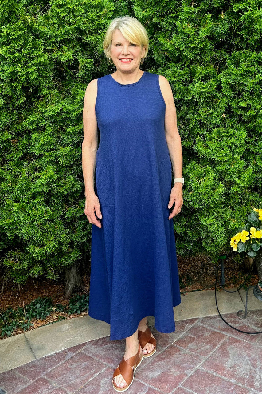Slub Maxi Dress with Pockets