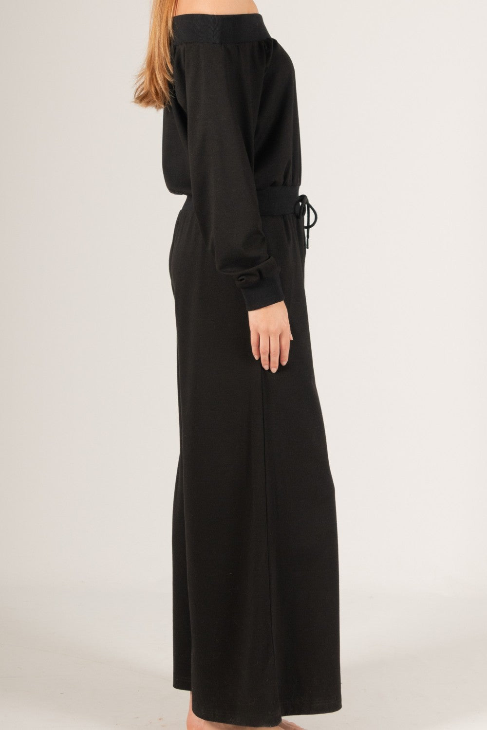 French Terry Off Shoulder Jumpsuit