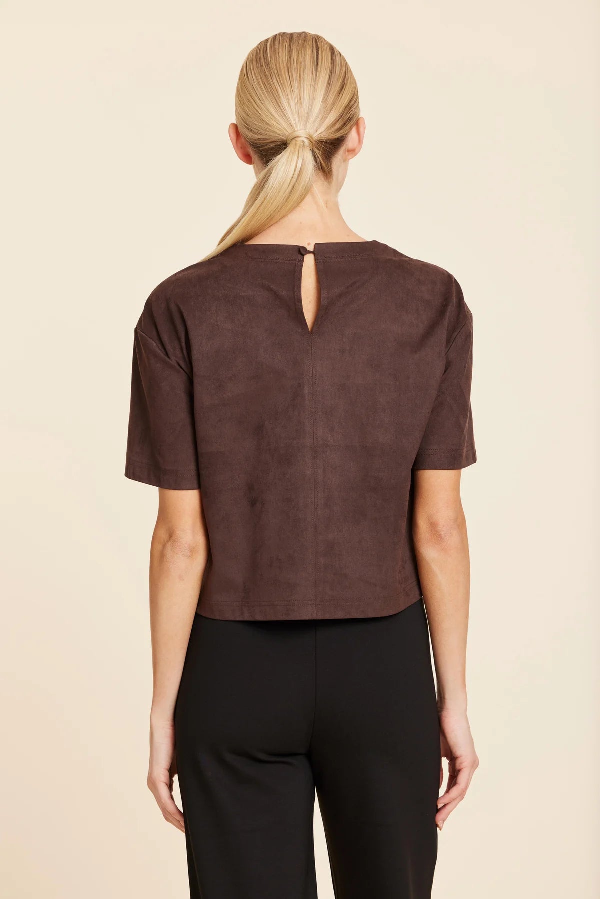 Faux Suede Cropped Top