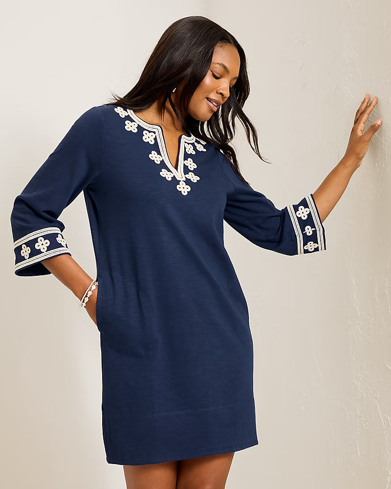 Sunset Harbor 3/4 Sleeve Dress