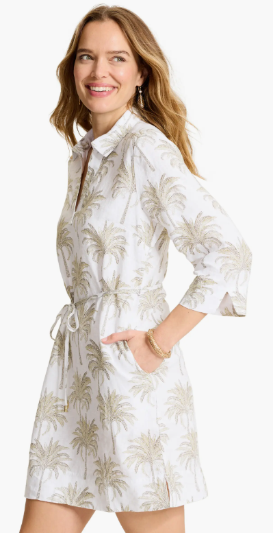 Palm Linen Dress