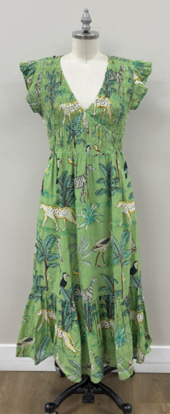 Flutter Sleeve Safari Maxi Dress
