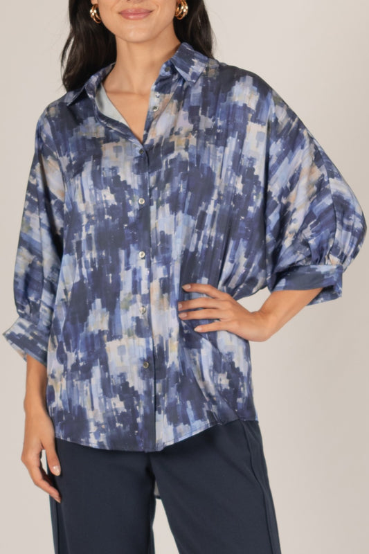 Margo Satin Print Blouse