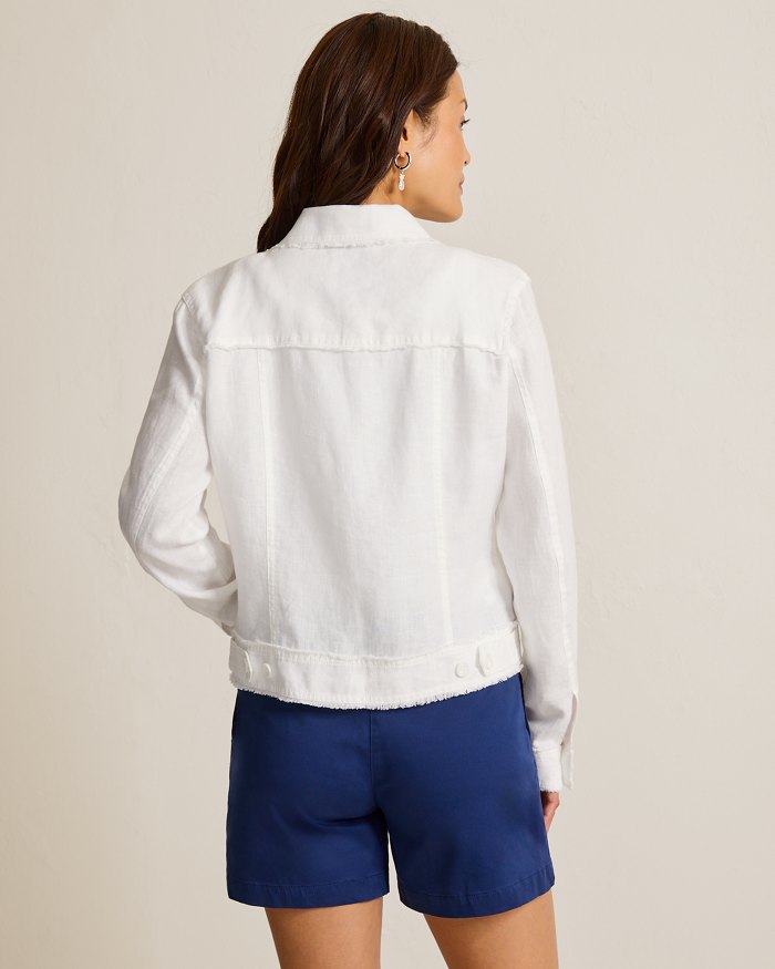 Palms Raw Edge Linen Jacket