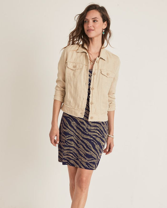 Palms Raw Edge Linen Jacket