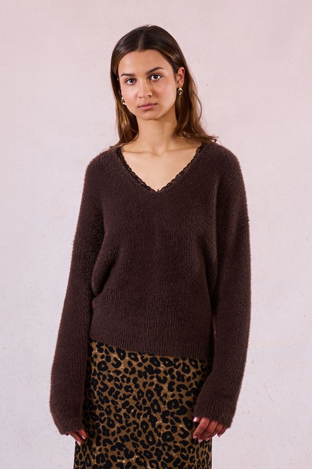 Chocolate V Neck Sweater