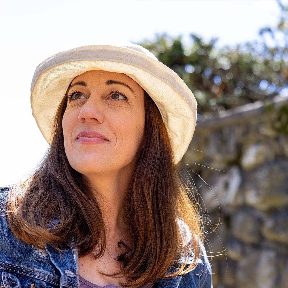 Cotton Round Crown Bari Hat