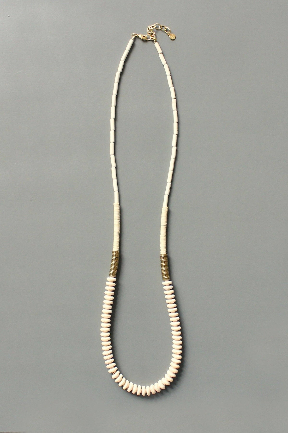 White and Gold Disc Necklace