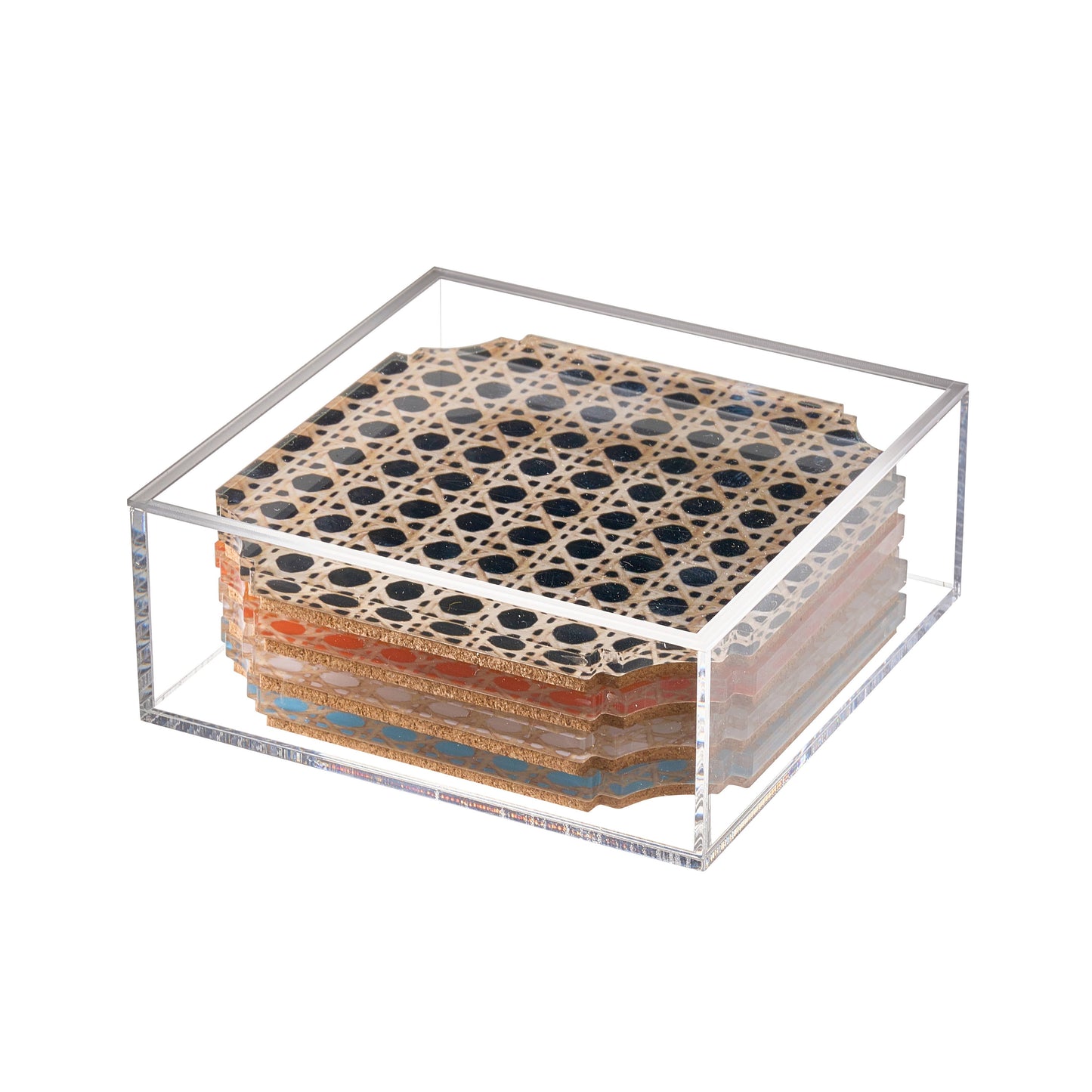 Boxed Coaster Set, Rattan