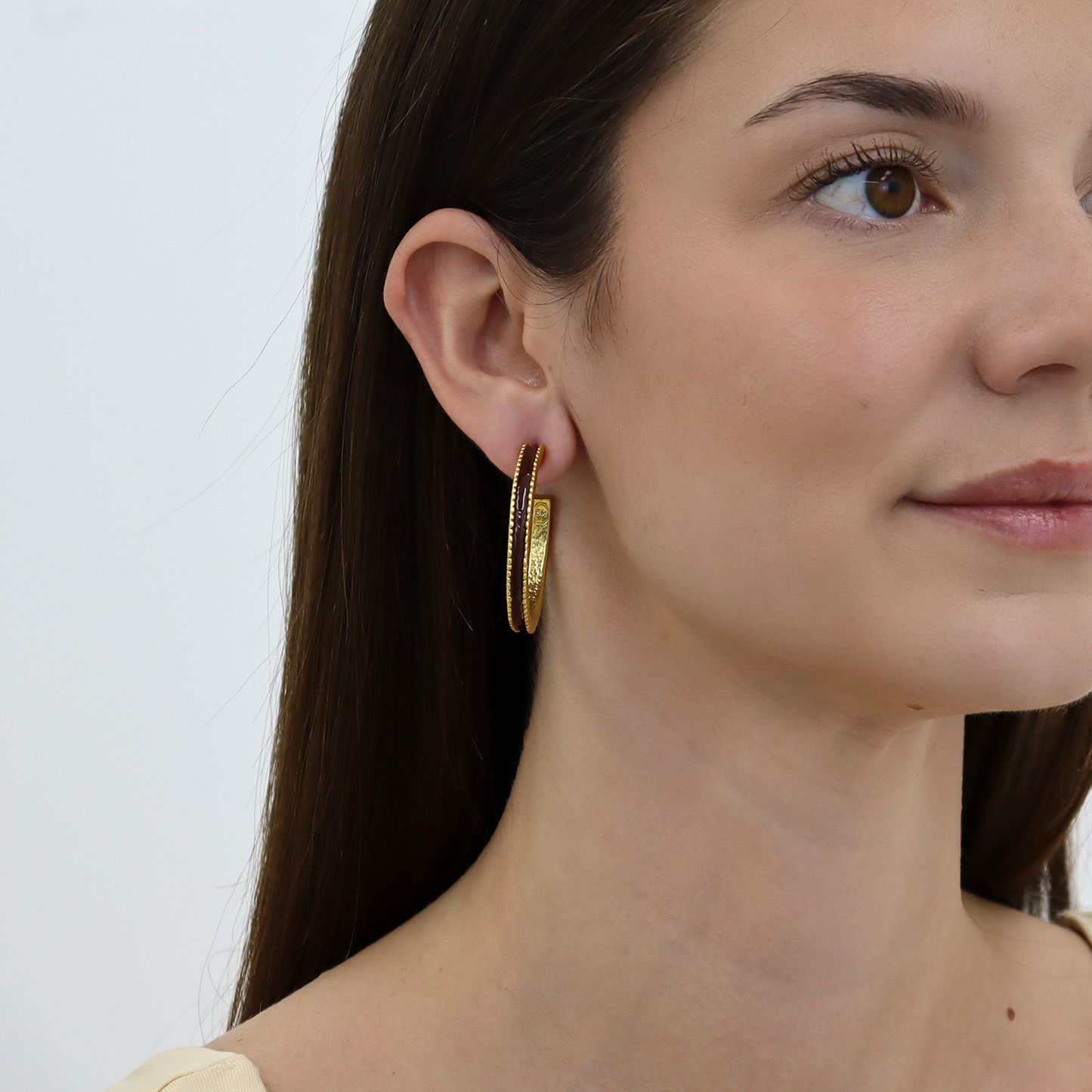 Dotty Hoop Earrings in Espresso