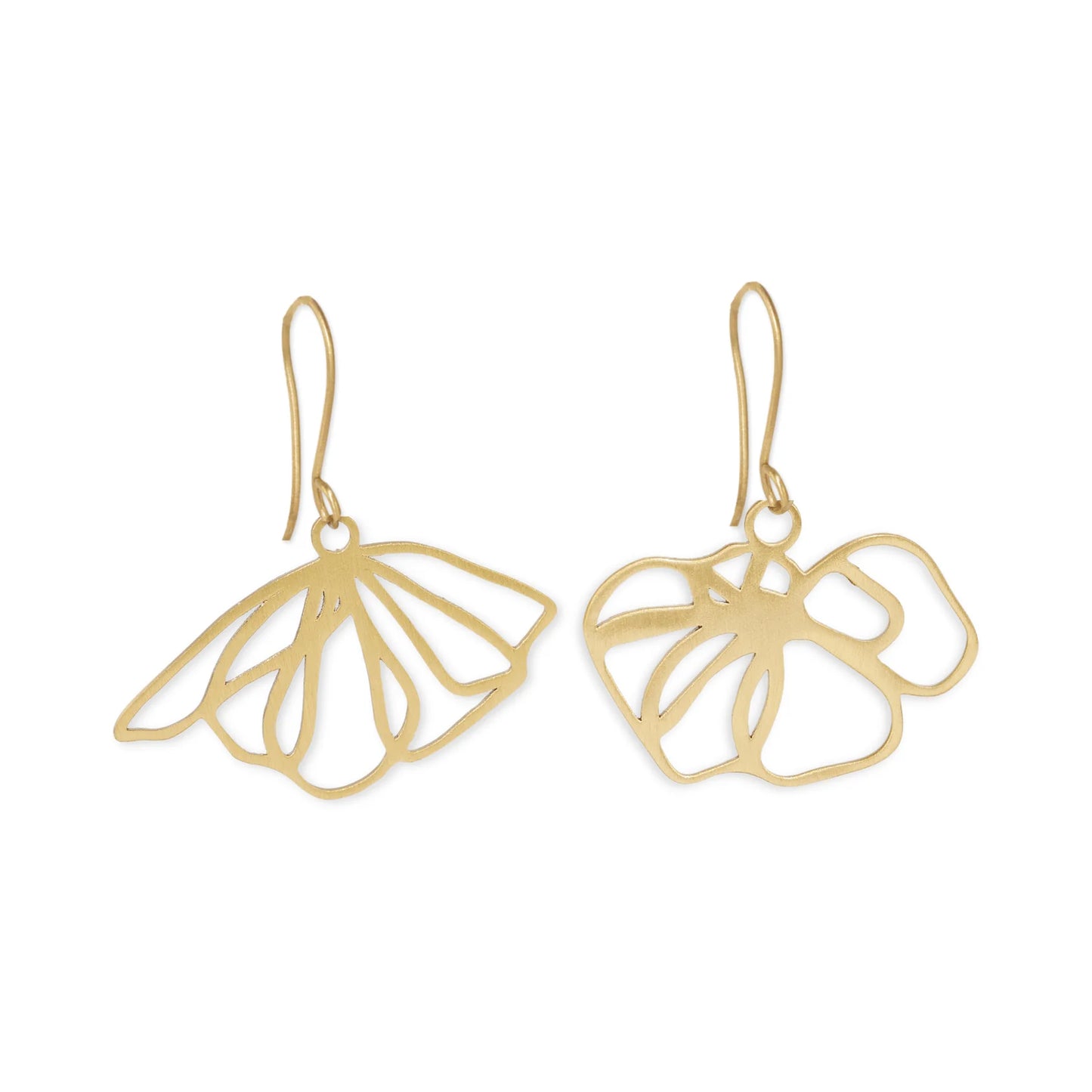 Amelia Open Flower Brass Earrings