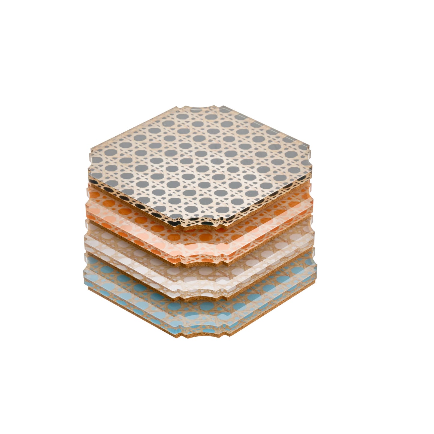 Boxed Coaster Set, Rattan