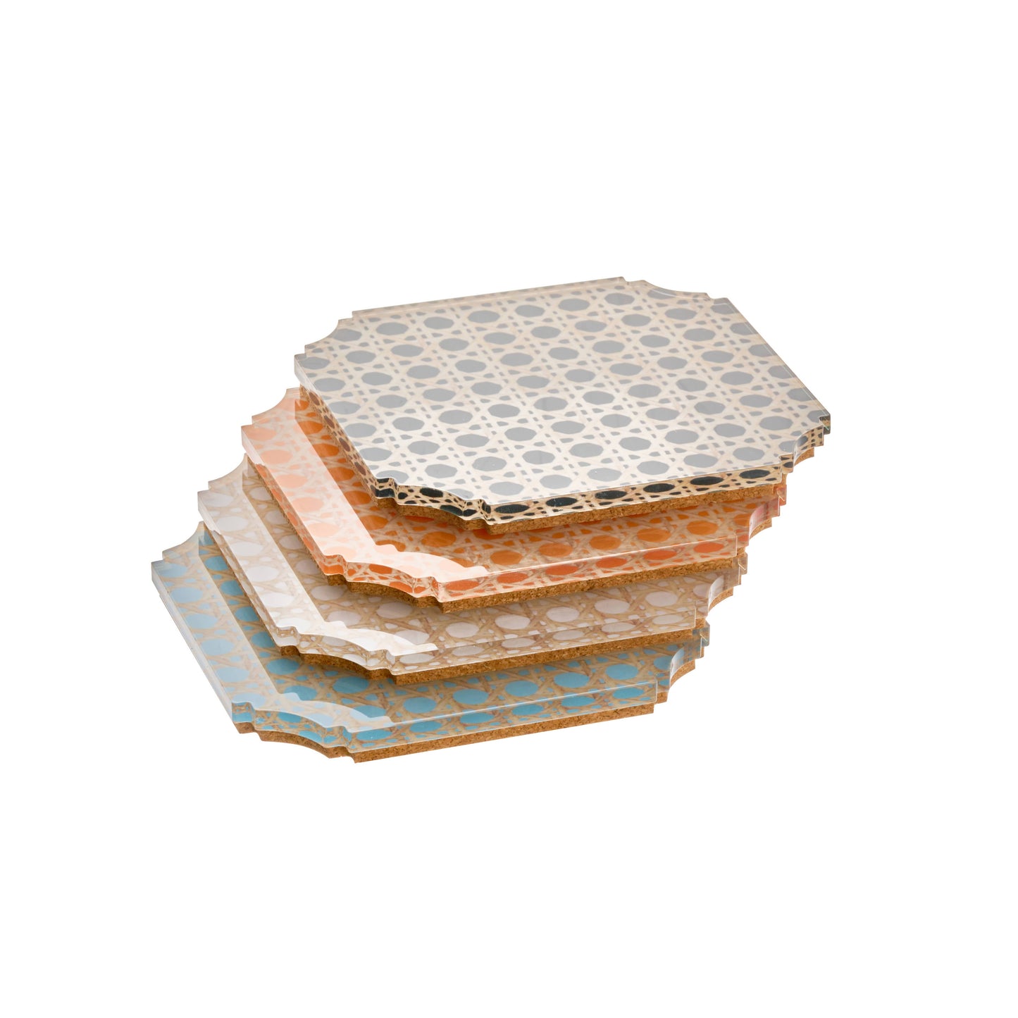 Boxed Coaster Set, Rattan
