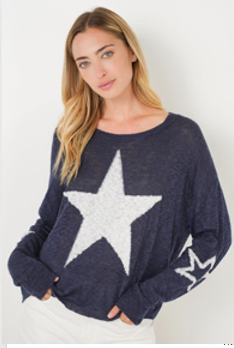Navy Star Sweater