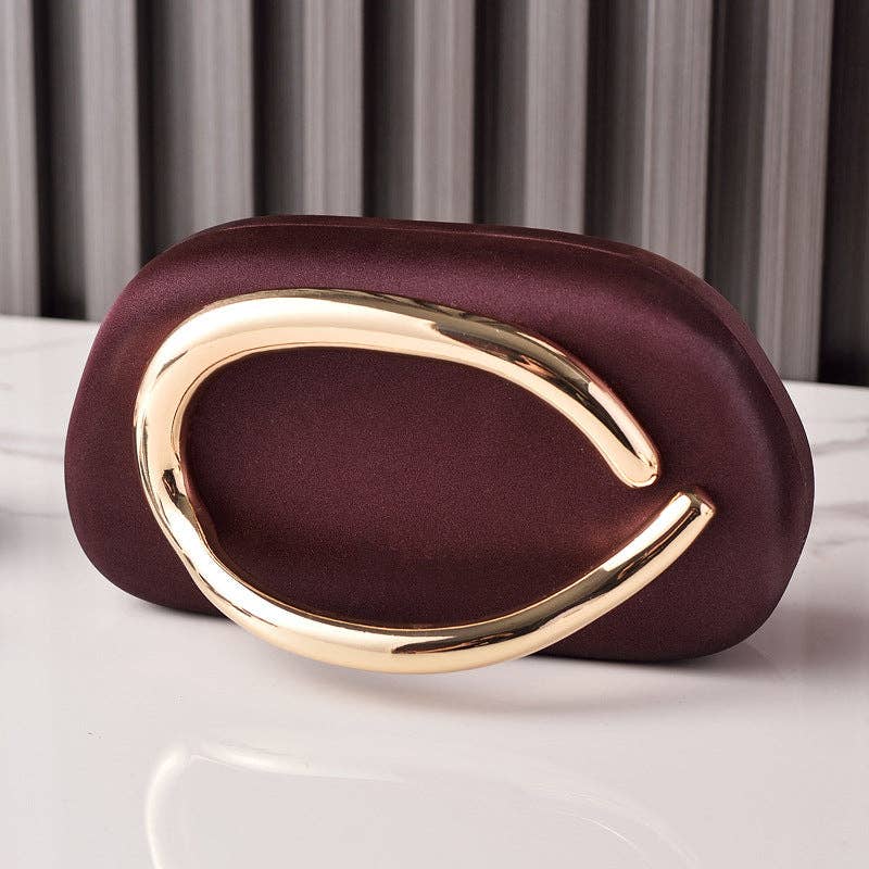 Clutch Bag with Gold Handle
