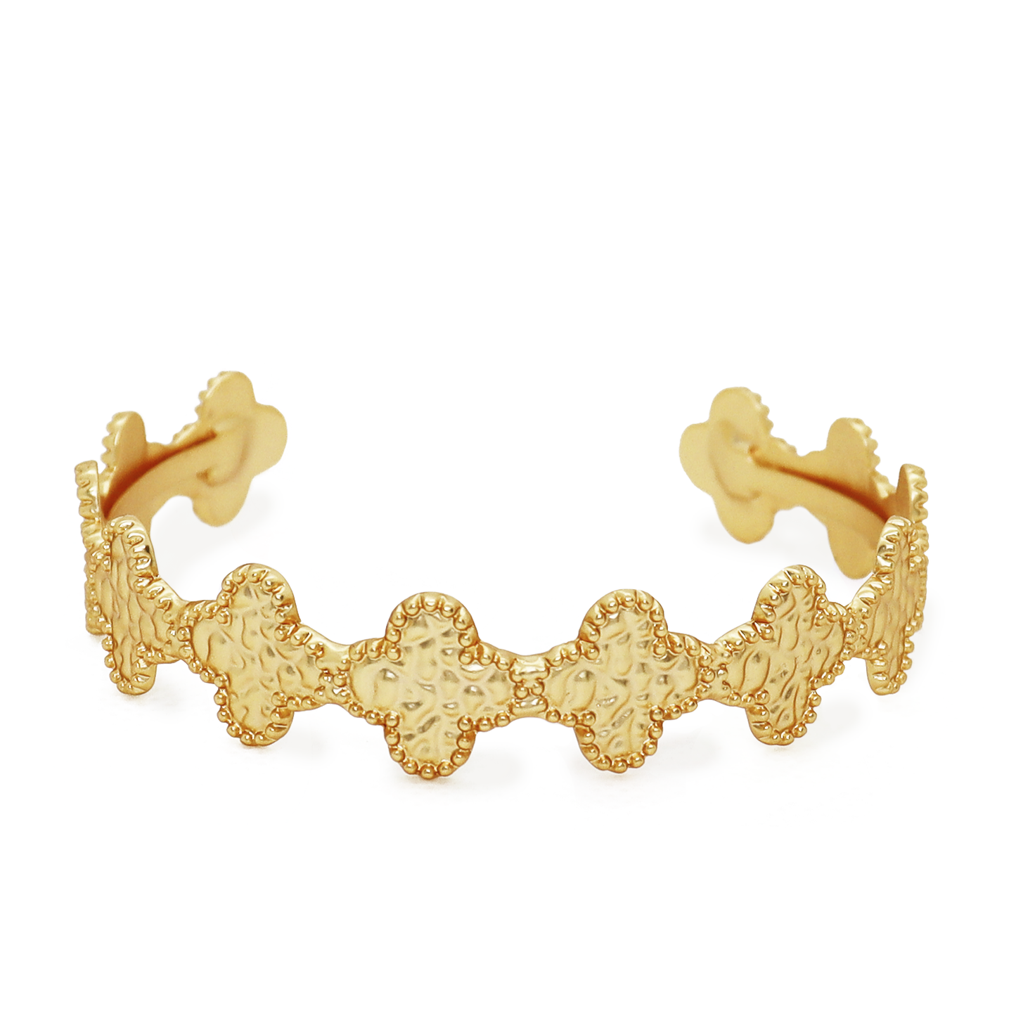 Clover Motif Cuff Bracelet