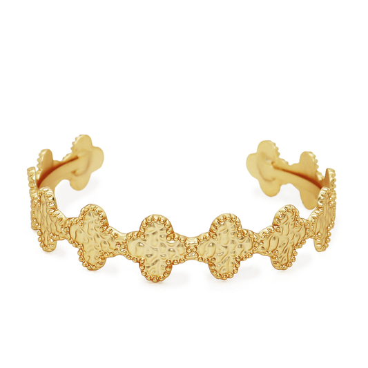 Clover Motif Cuff Bracelet