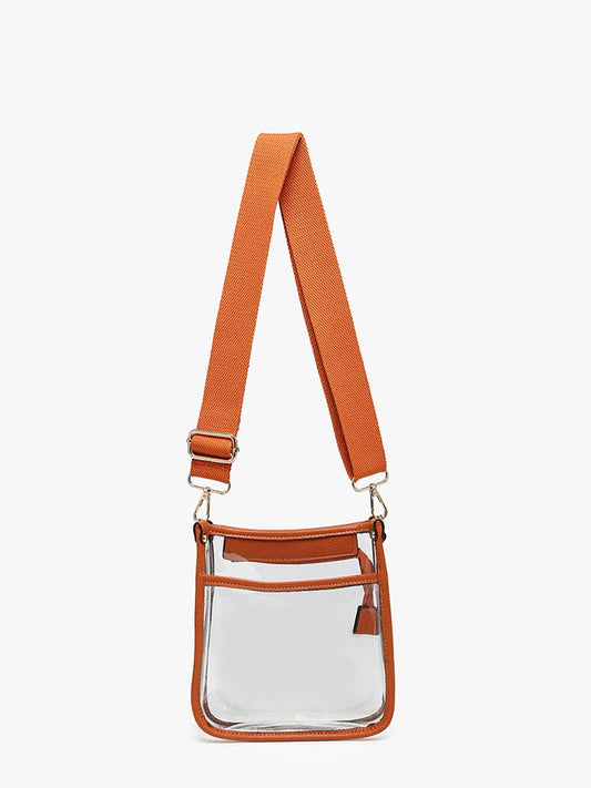Orange Clear Stadium Crossbody Bag