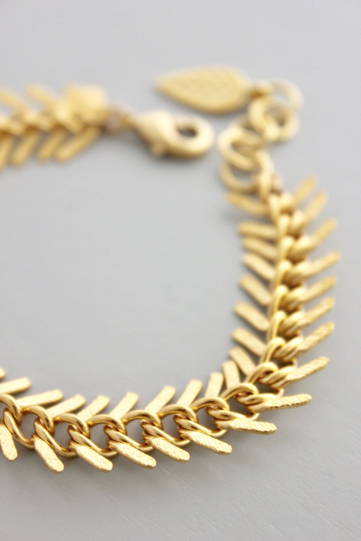 Matte gold Fish Bone Bracelet