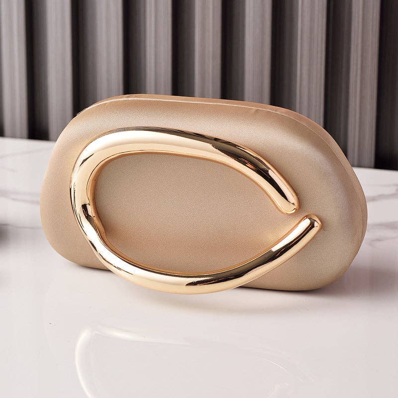 Clutch Bag with Gold Handle