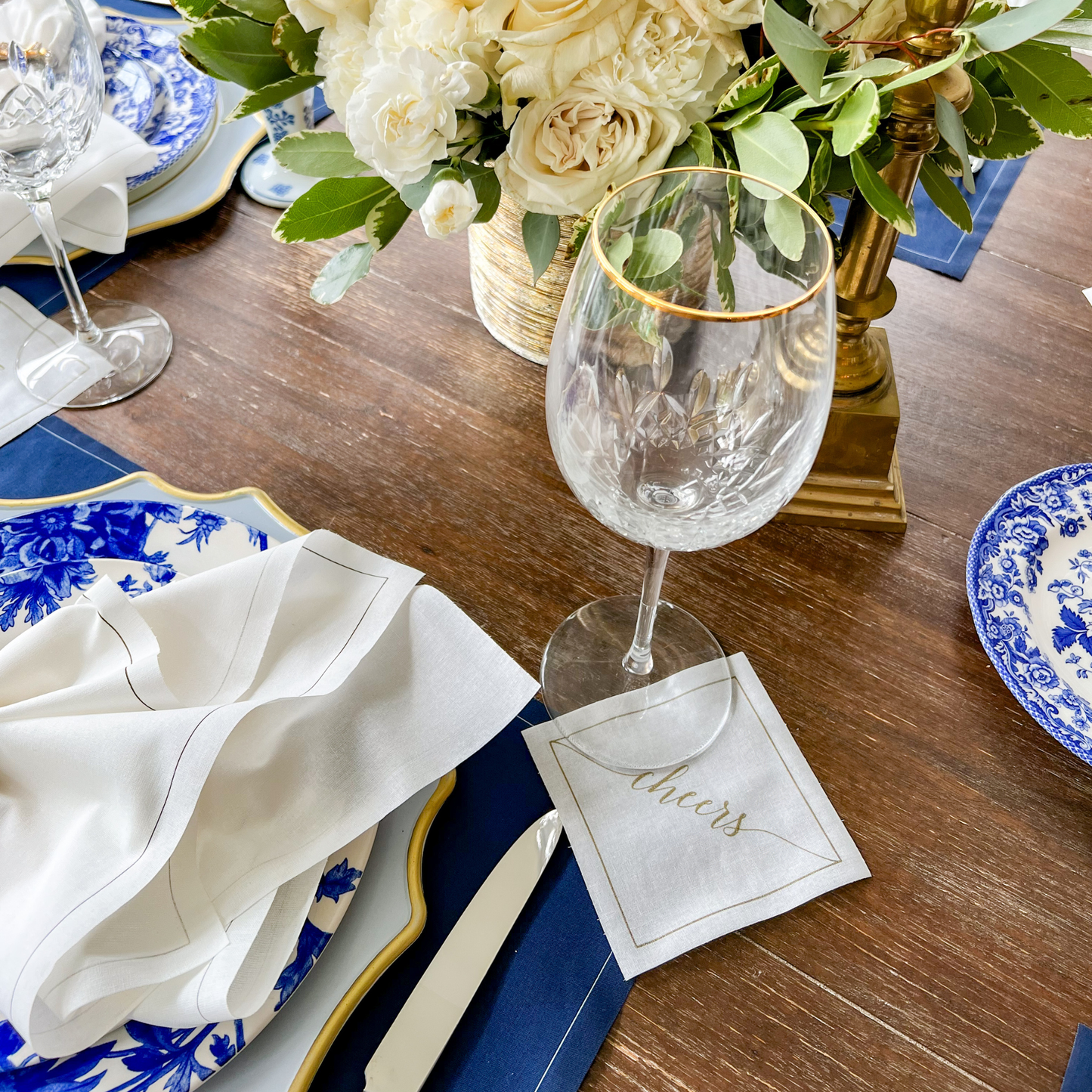 Golden Salute Disposable Cotton Cocktail Napkins