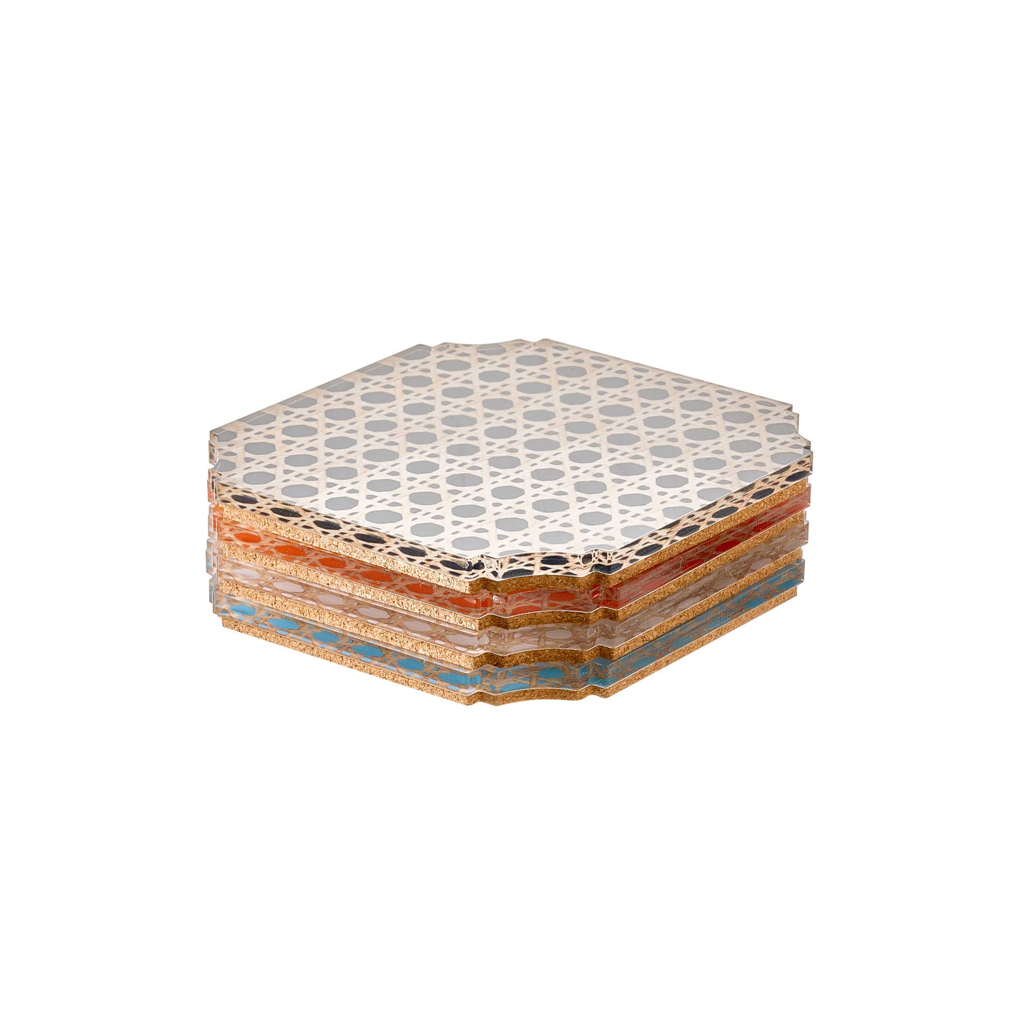 Boxed Coaster Set, Rattan