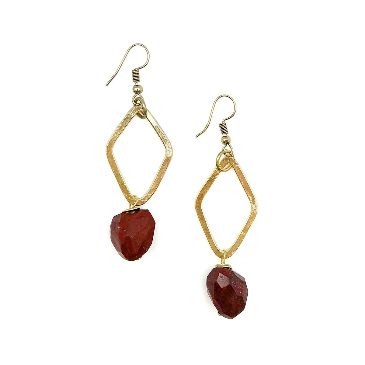 Red jasper stones earrings