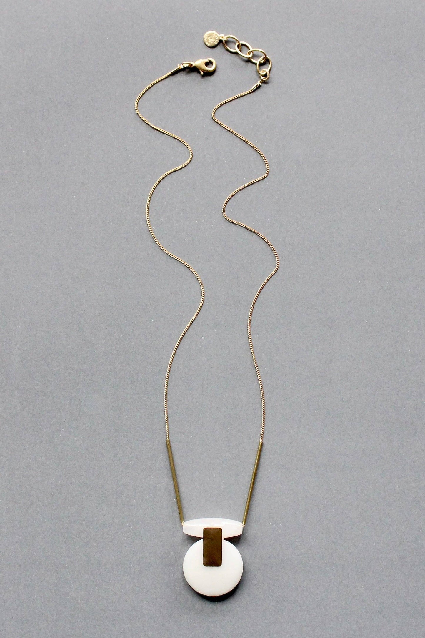 Ida white stone geometric necklace