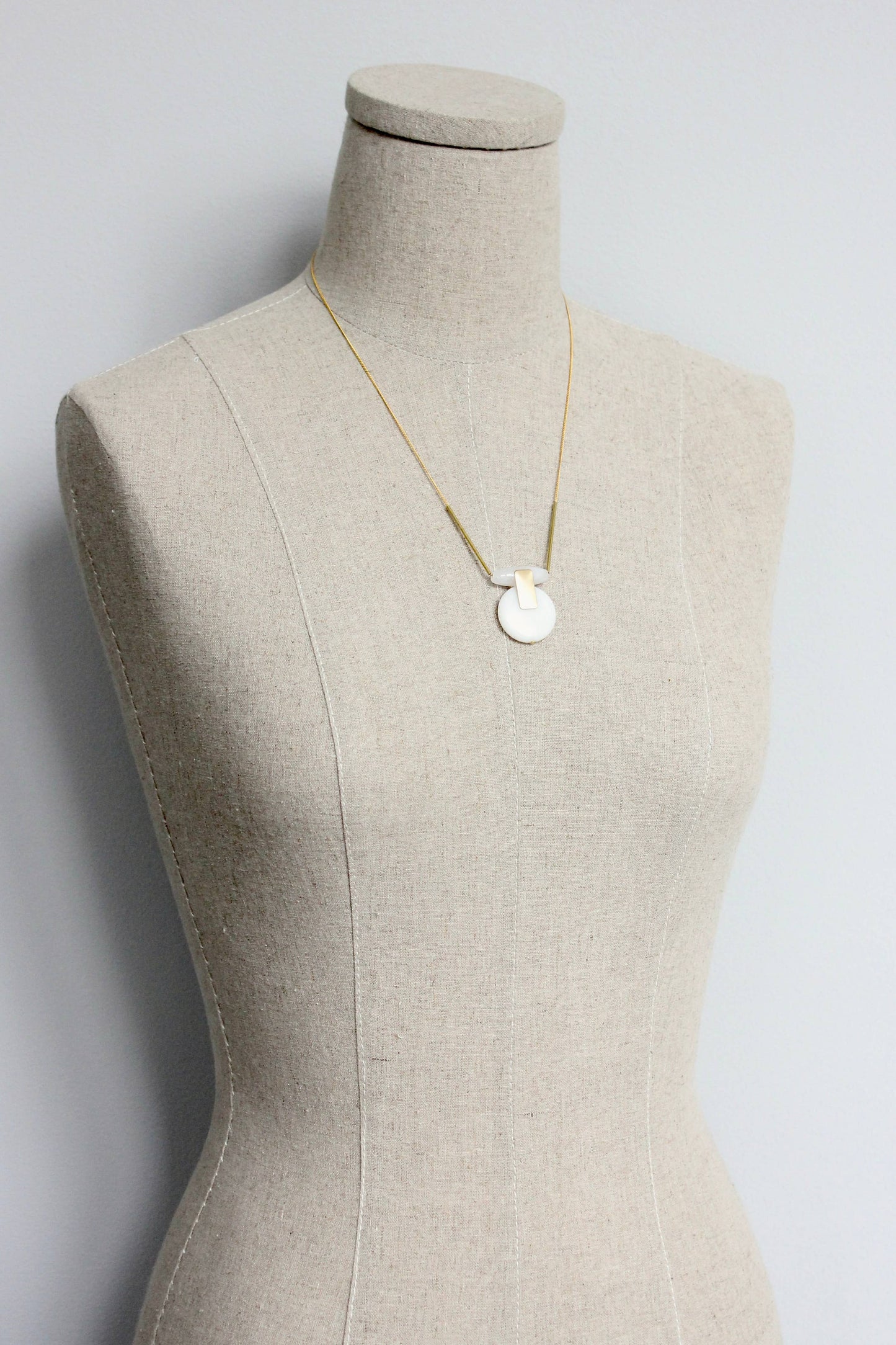 Ida white stone geometric necklace