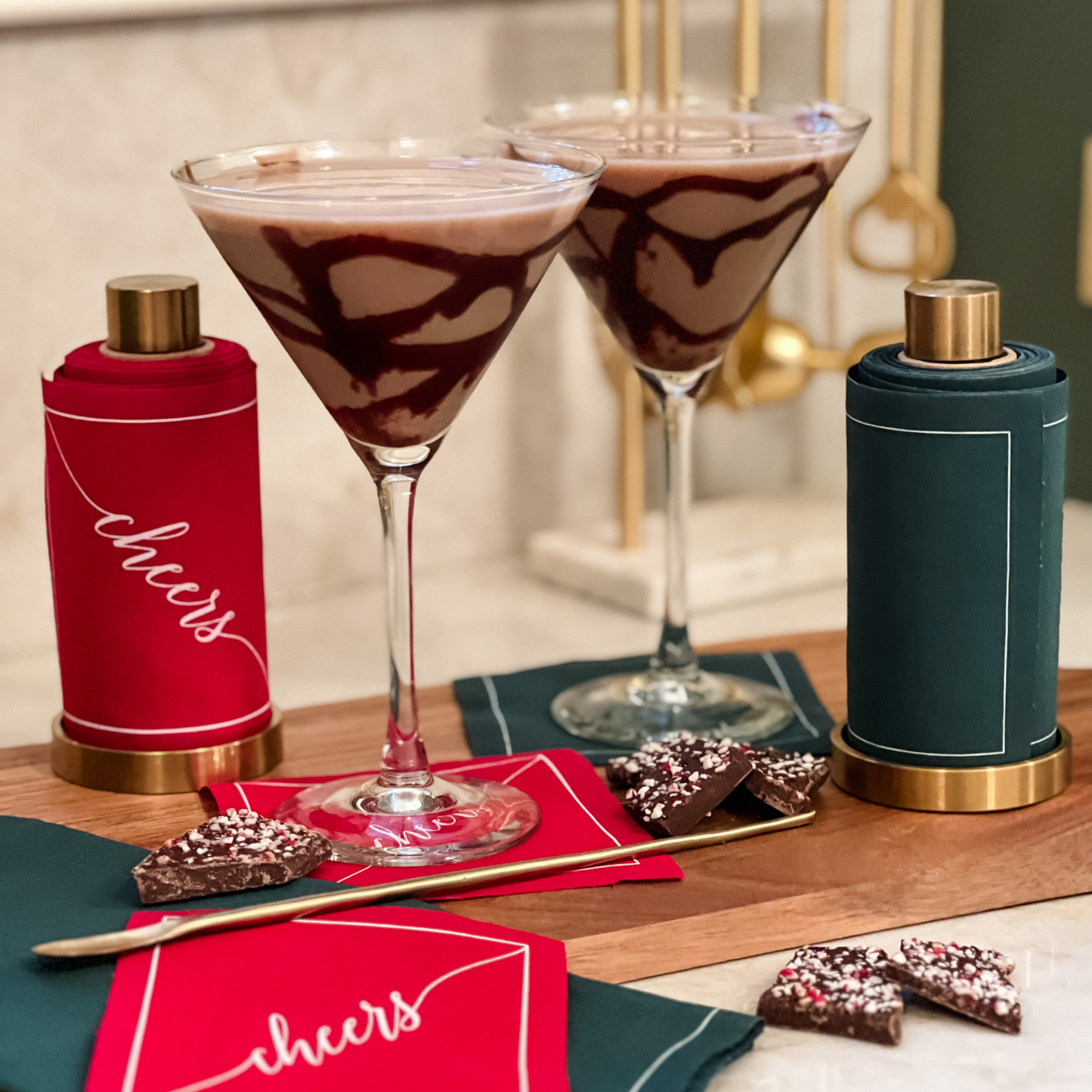 Red Cheers Disposable Cotton Cocktail Napkins