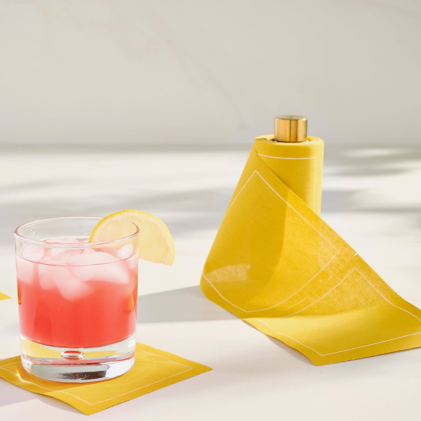 Cocktail Size Gold Stand For Cocktail Napkin Rolls