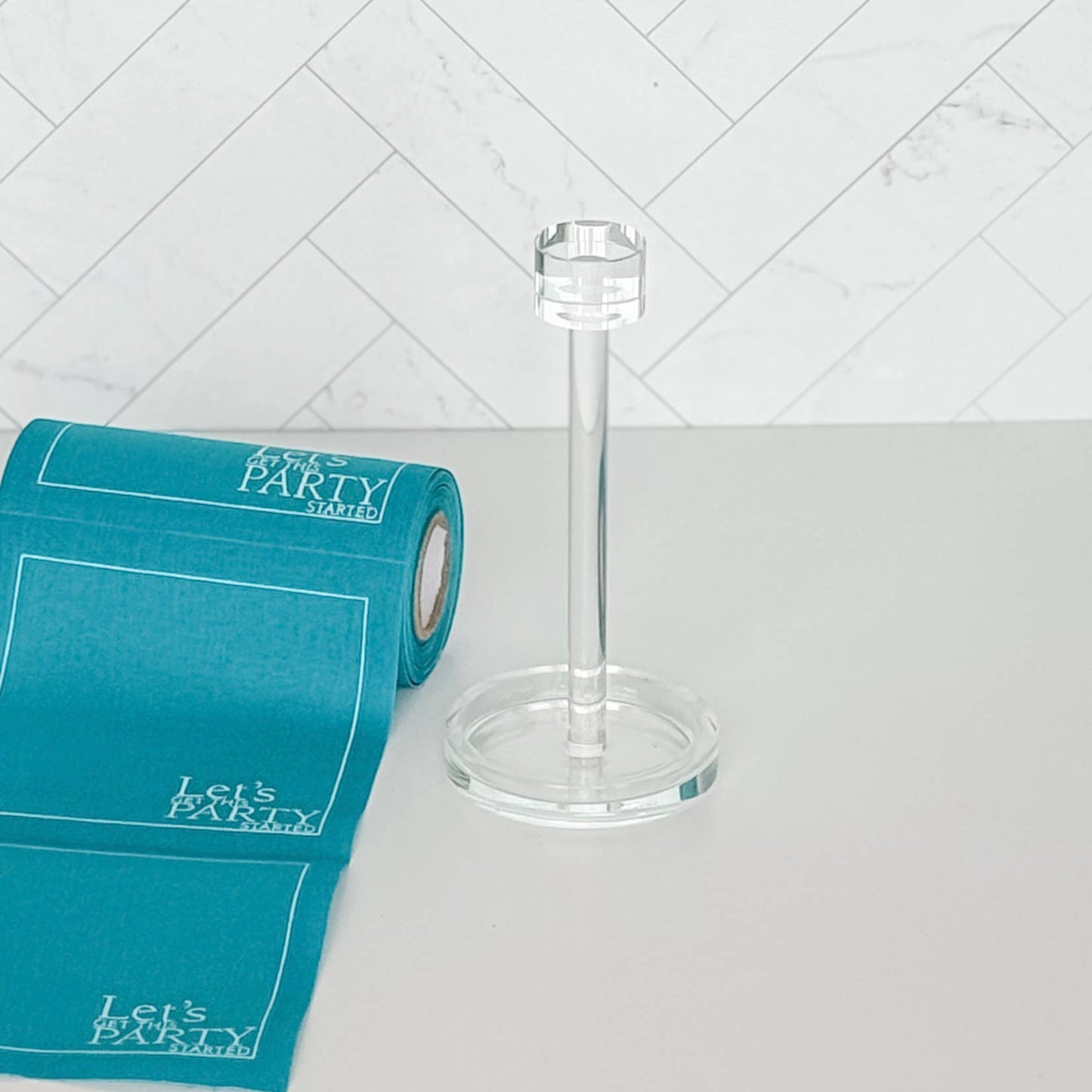 Glass Cocktail Napkin Stand Roll Holder