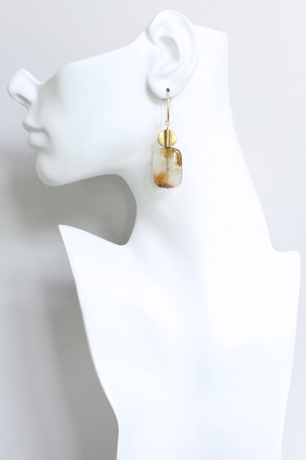 Agate and Brass Earrings
