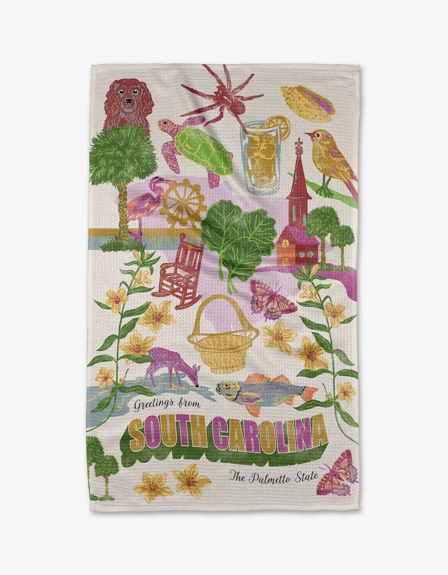 Greetings From South Carolina Tea Towel