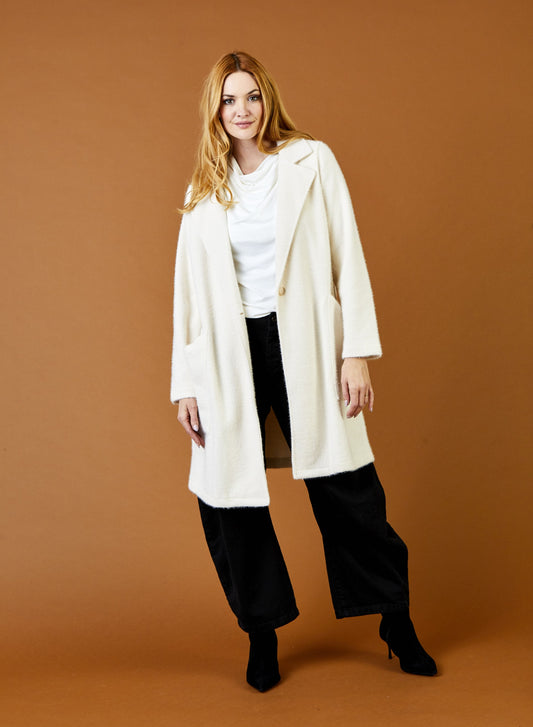 Winter White Coatigan w Pockets