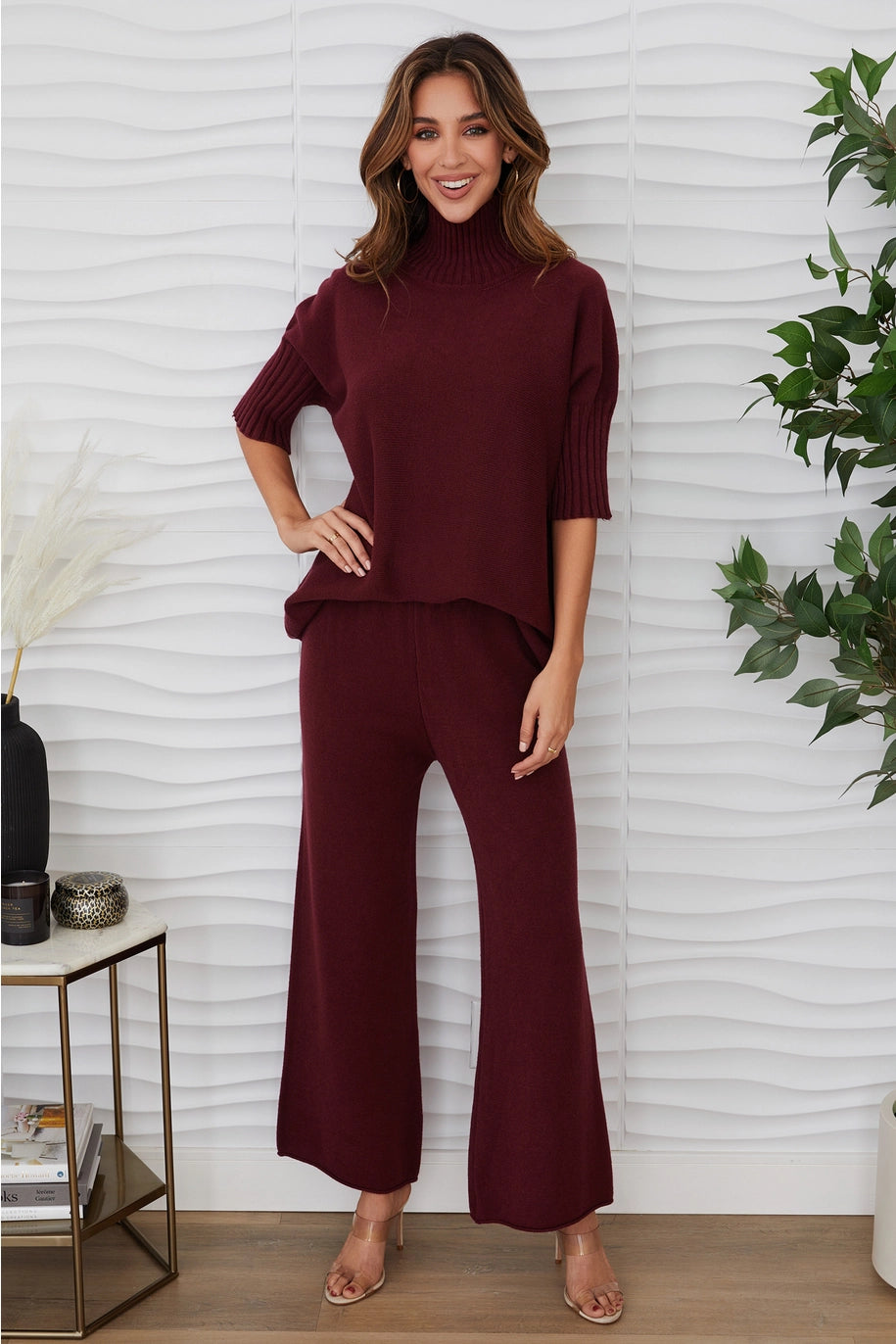 Rib Contrast Short Sleeve Knit Top