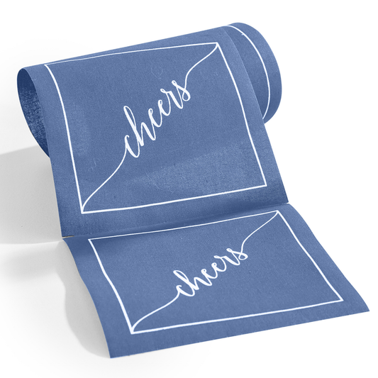 Mystic Blue Disposable Cotton Cocktail Napkin