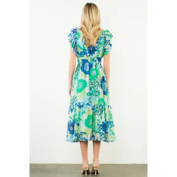 Vica Floral Tiered Midi Dress