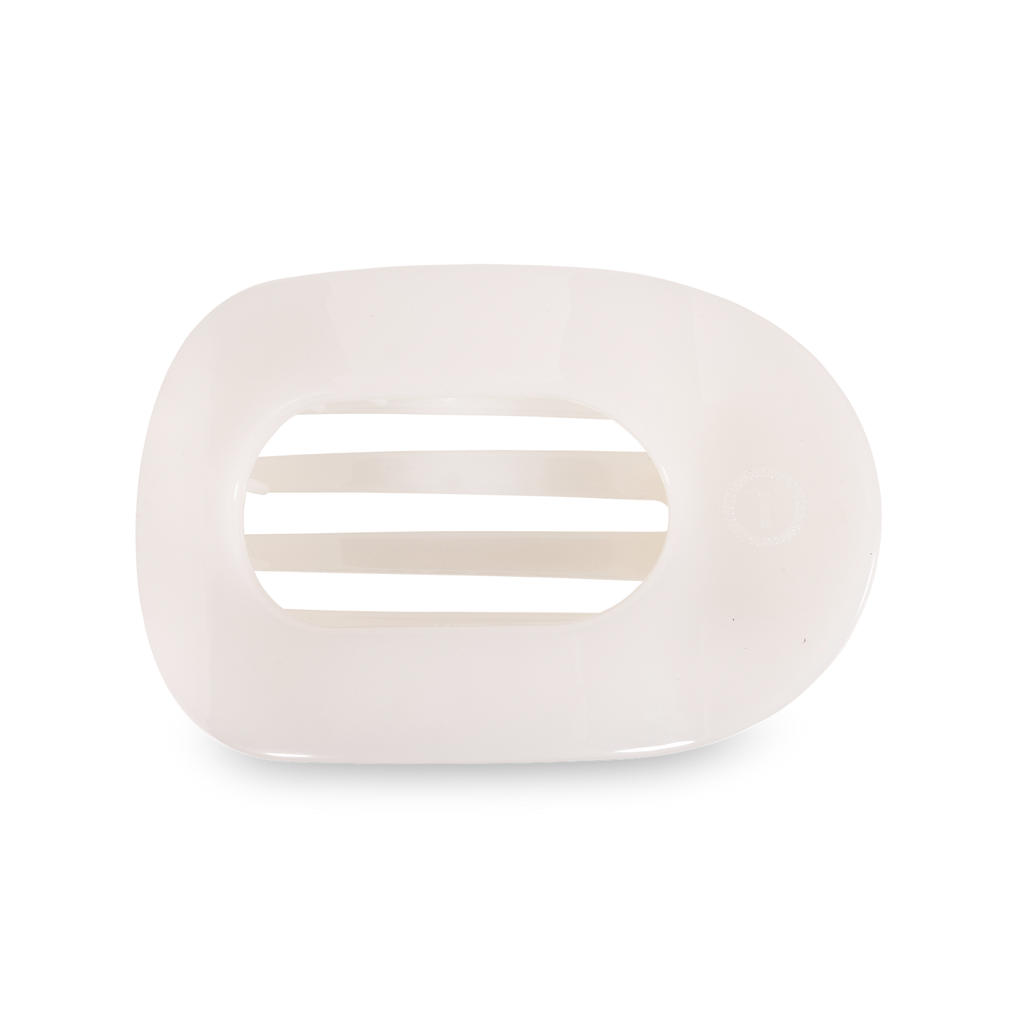 White Large Flat Round Clip