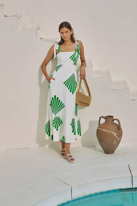 Breeze Shoulder Tie Maxi Dress